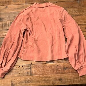Elegant Coral Long Sleeve Blouse